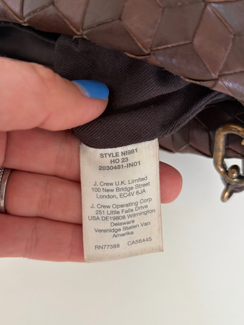 Madewell The Puff Woven Leather Crossbody Bag Chocolate Raisin NI981 - Picture 11 of 14